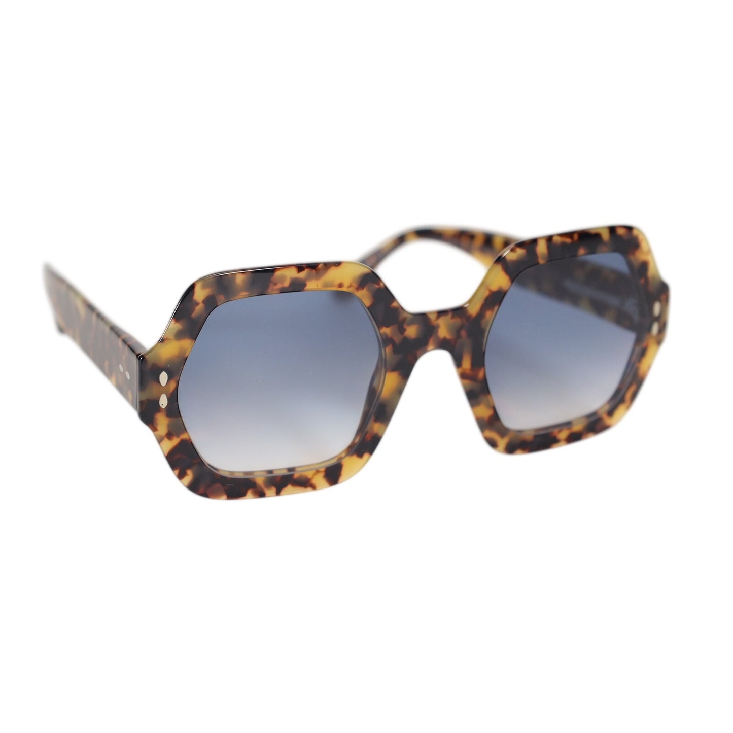 Isabel Marant Oversized Square Womens Sunglasses-Yellow Havana/Blue Gradient