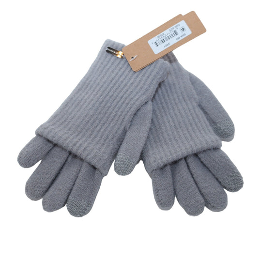 Steve Madden EZ Tap Ribbed Knit Womens Gloves - Grey  - One Size