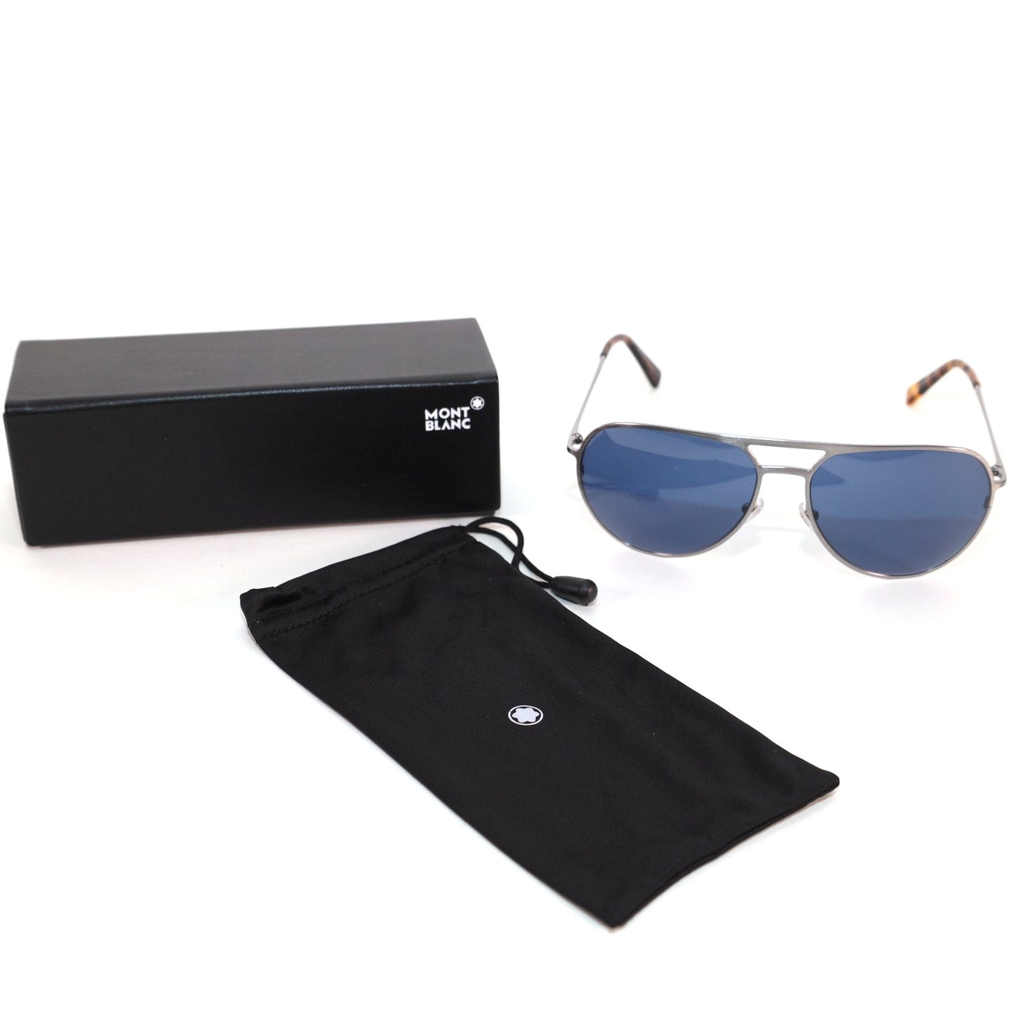 Montblanc Mens Aviator Sunglasses - Gunmetal Grey/Blue