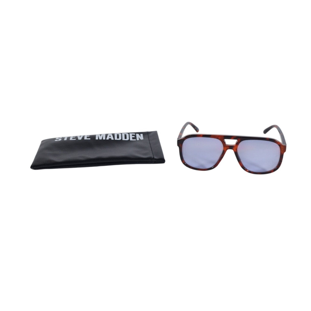 Steve Madden REGGY Modern Aviator Sunglasses - Tortoise / Blue Lens