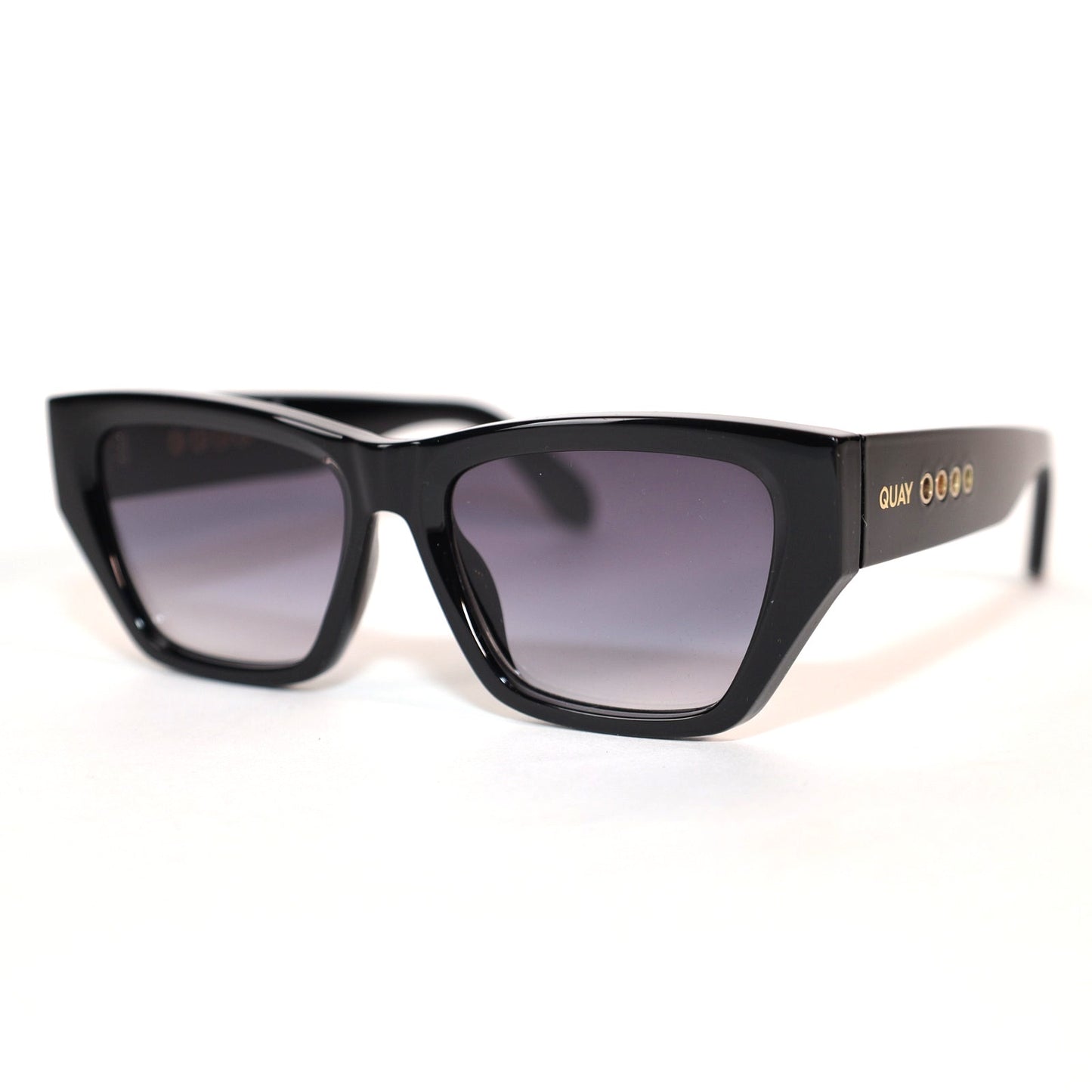 Quay Australia NO APOLOGIES Geometric Square Sunglasses - Black / Smoke