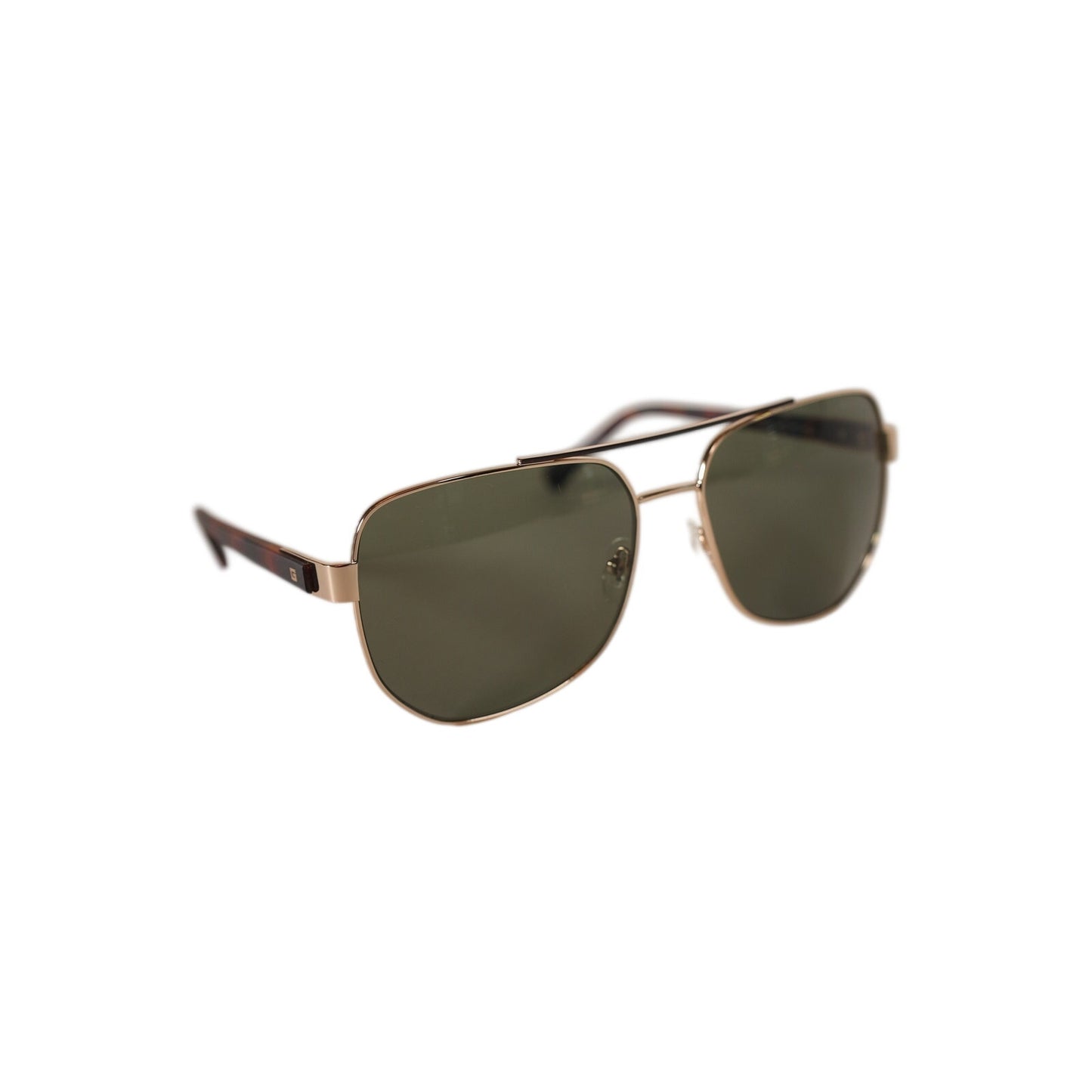 GUESS Metal Pilot Aviator Sunglasses – Gold / Green