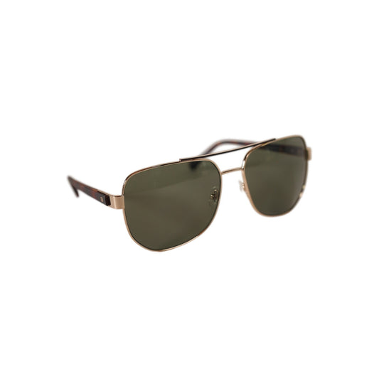 GUESS Metal Pilot Aviator Sunglasses – Gold / Green