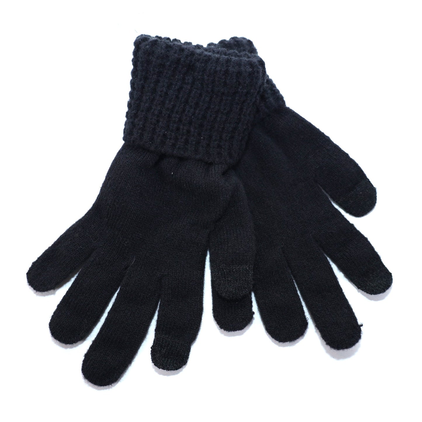 Style & Co Womens Knit Gloves - One Size - Black