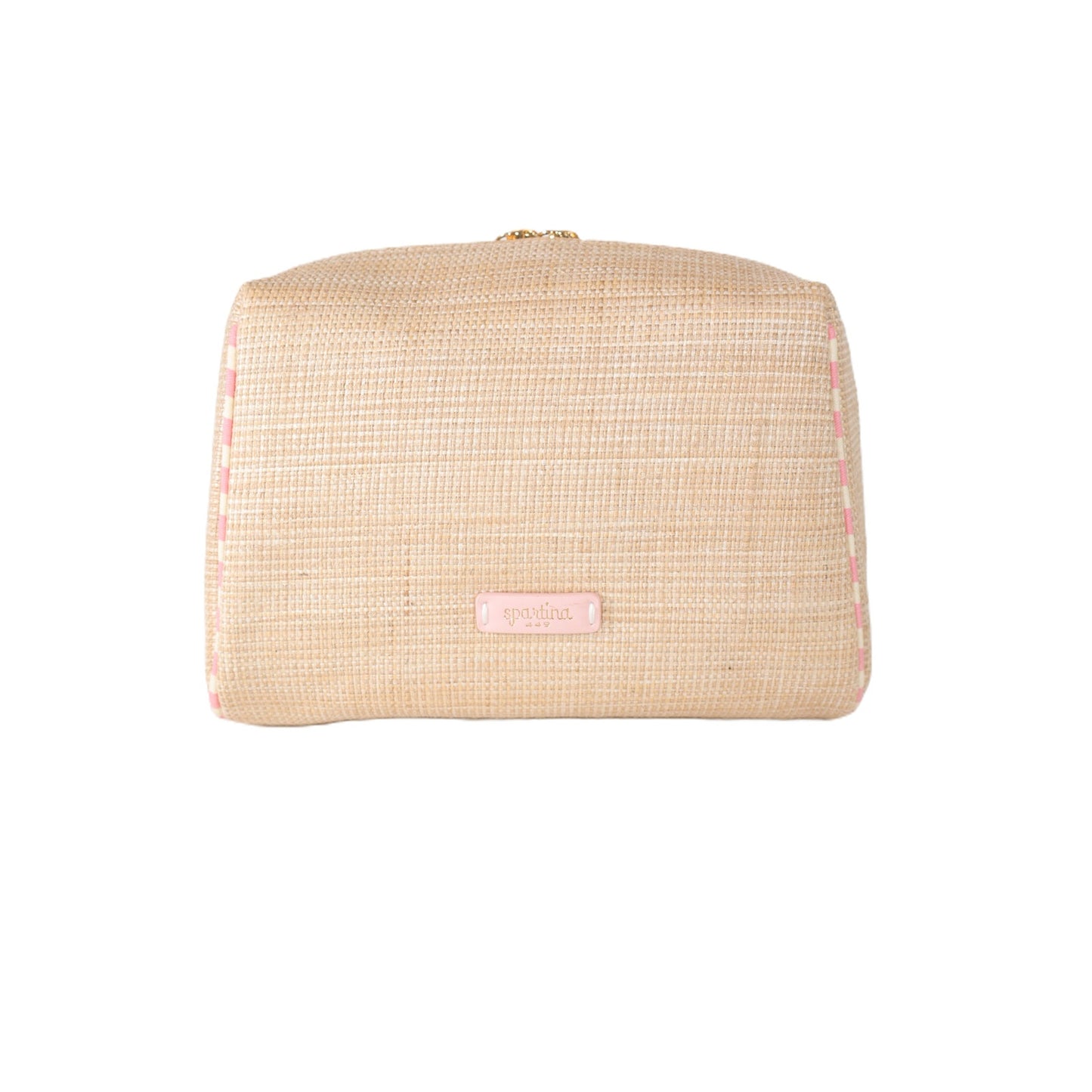 Spartina 449 Boho Large Faux Straw Cosmetic Pouch – Palm Tree – NWT