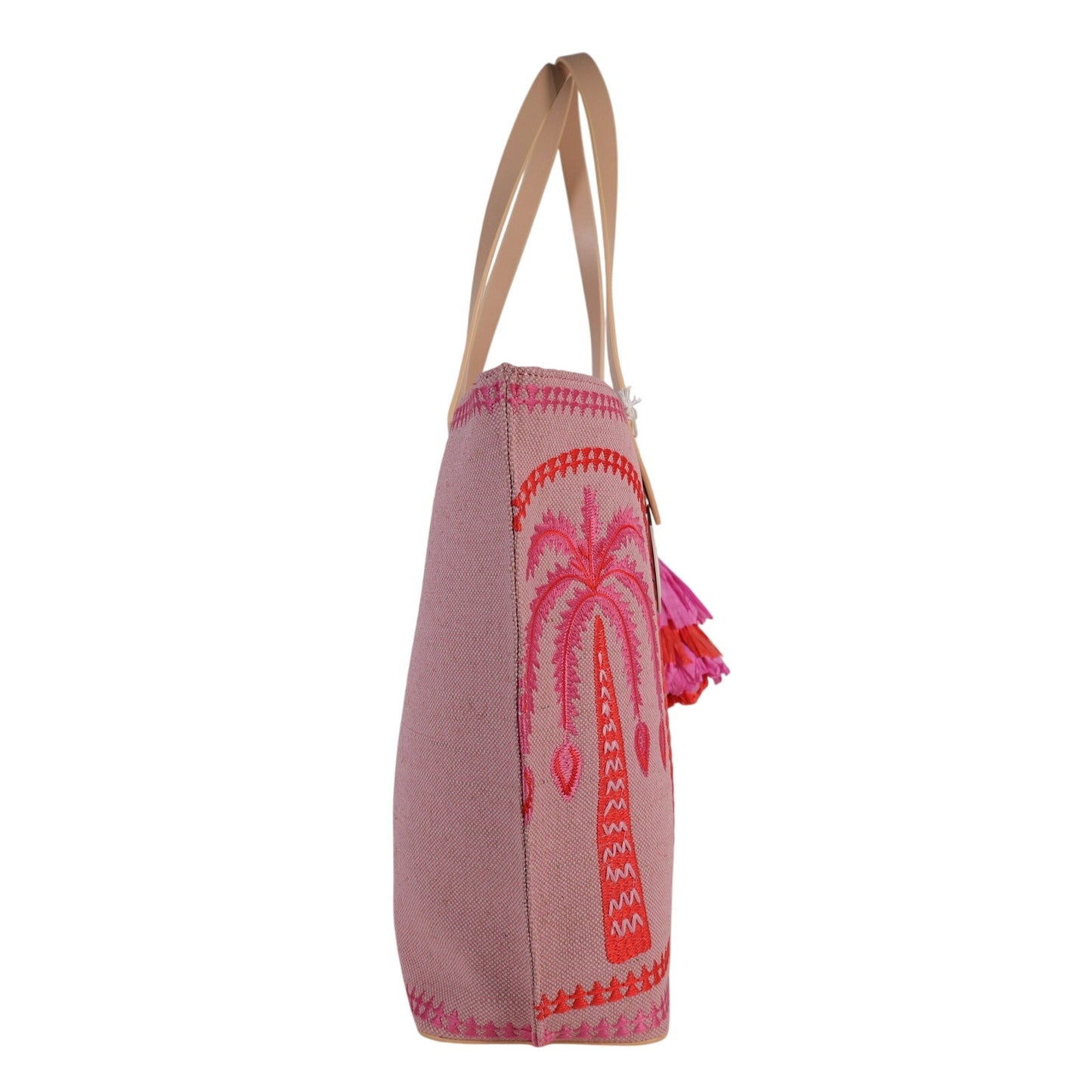 Spartina 449 Fiesta Embroidered Tote Bag- Richmond Hill Pink Palms