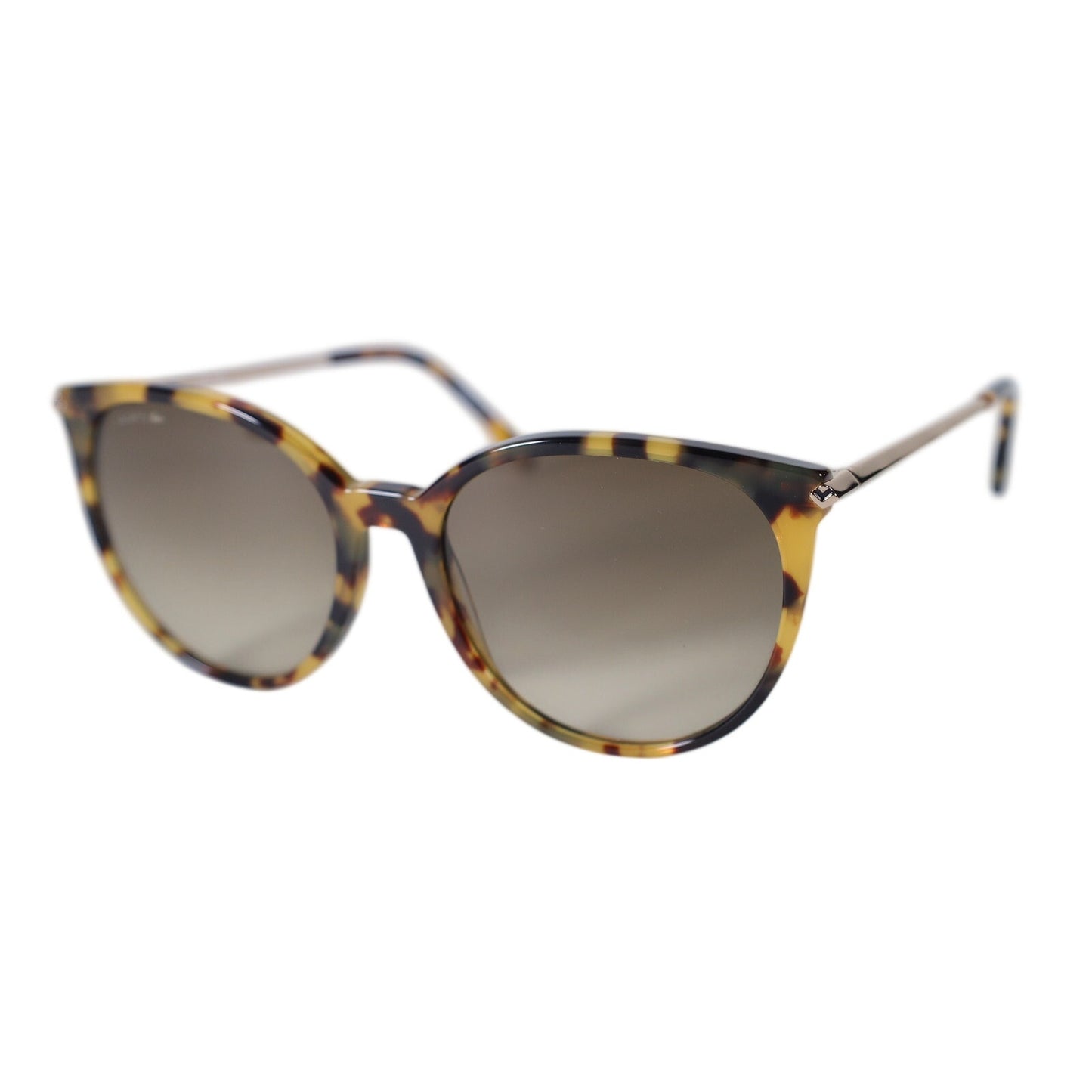Lacoste Round Oval Oversized Women's Sunglasses - Yellow Havana / Brown