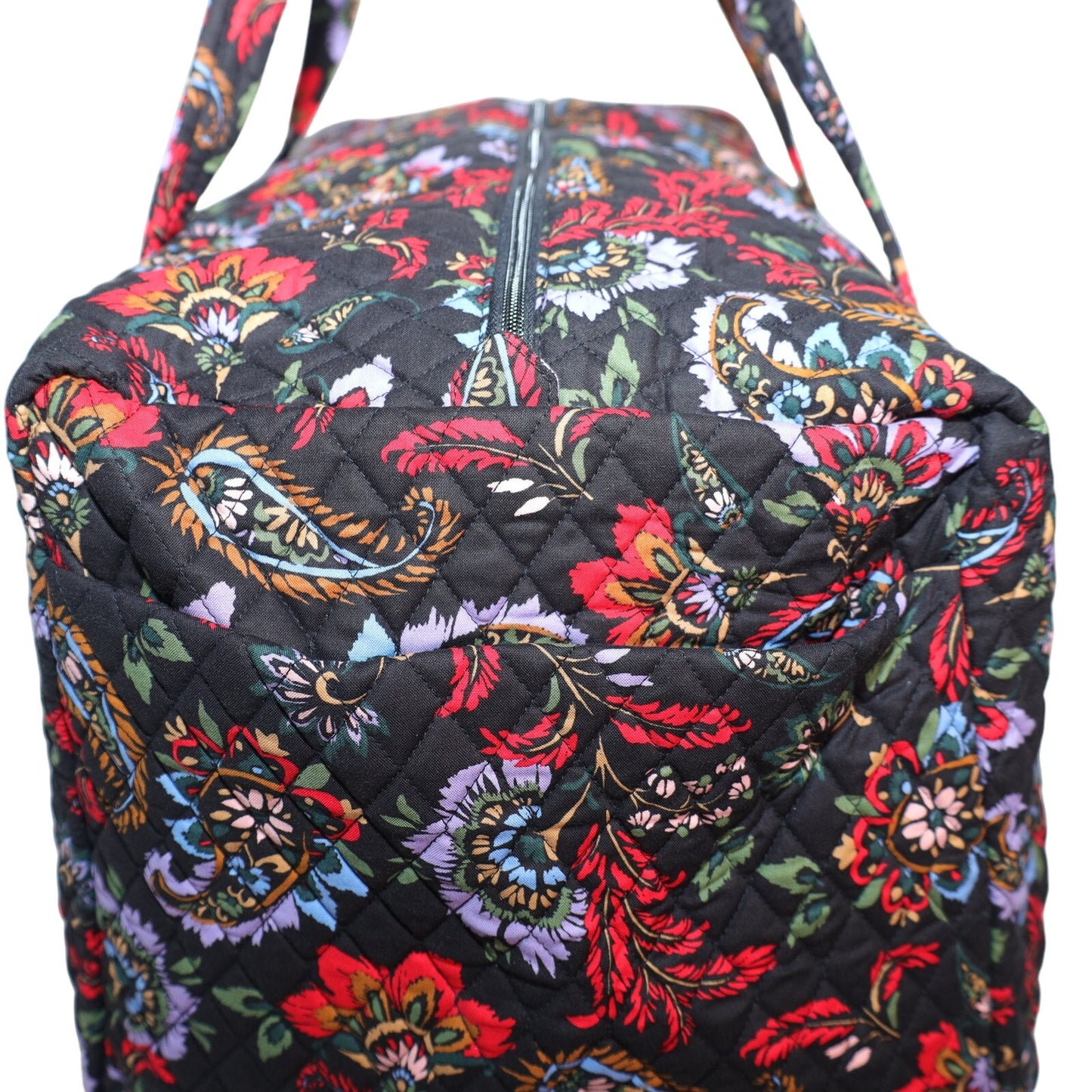 Vera Bradley XL Traveler Quilted Cotton Duffel Bag - Venetian Paisley - Black