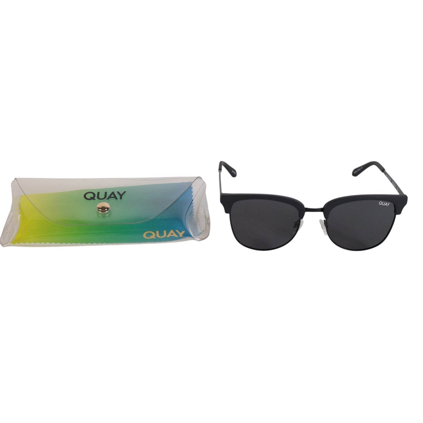 Quay Australia EVASIVE Round Polarized Sunglasses – Matte Black / Smoke