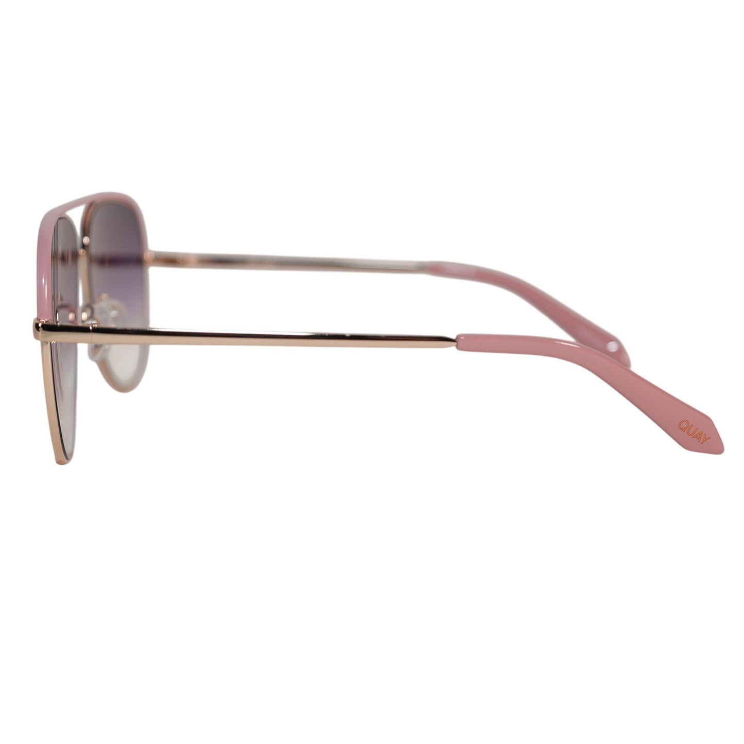 Quay Australia HIGH KEY CONTRAST Aviator Sunglasses - Rose Gold / Black Fade