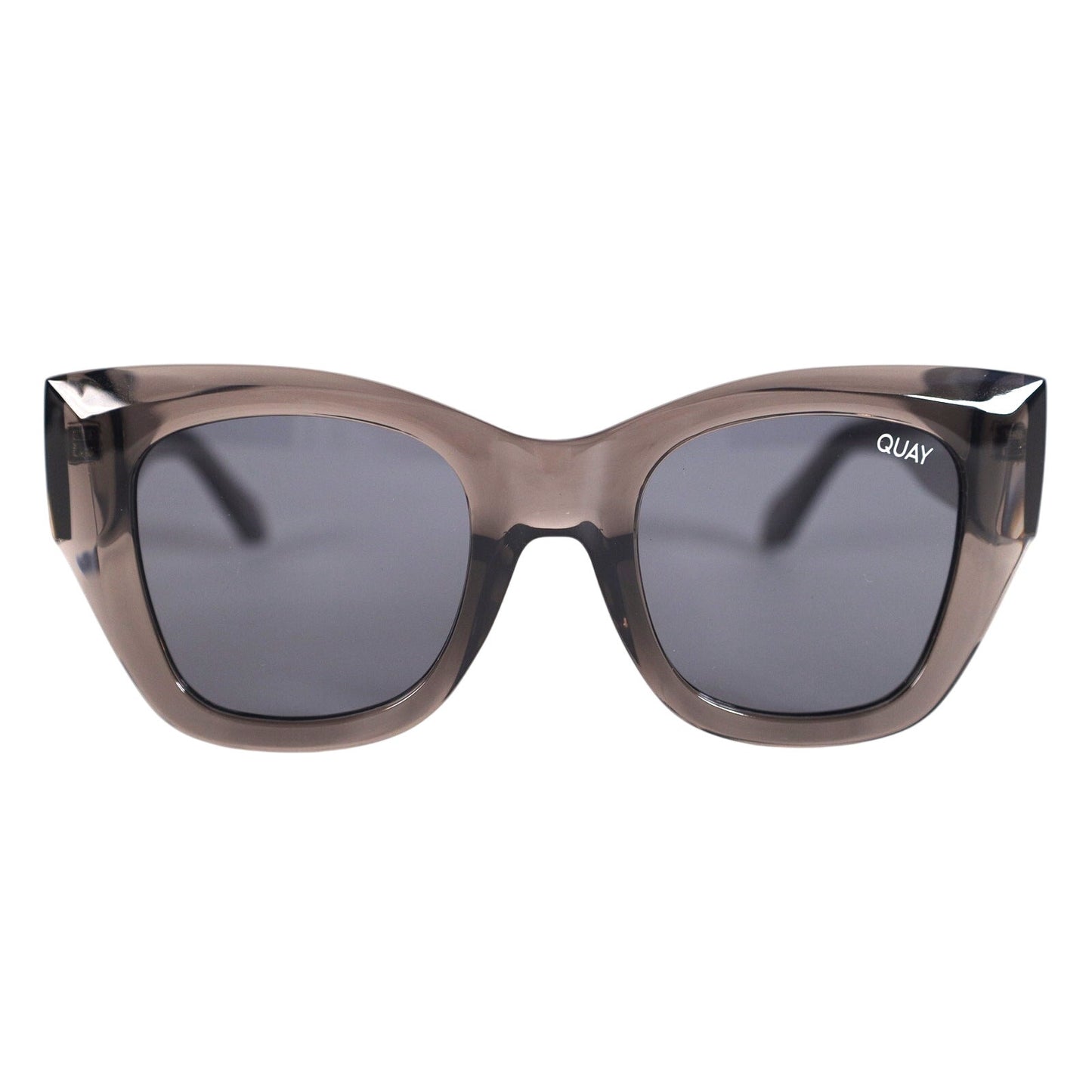 Quay Australia AFTER HOURS Bevel Sunglasses - Crystal Black / Smoke RX