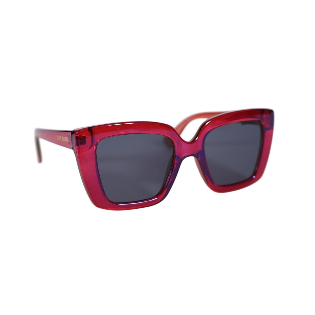 Steve Madden MAIA Oversized Square Sunglasses – Iridescent Purple Magenta/Red