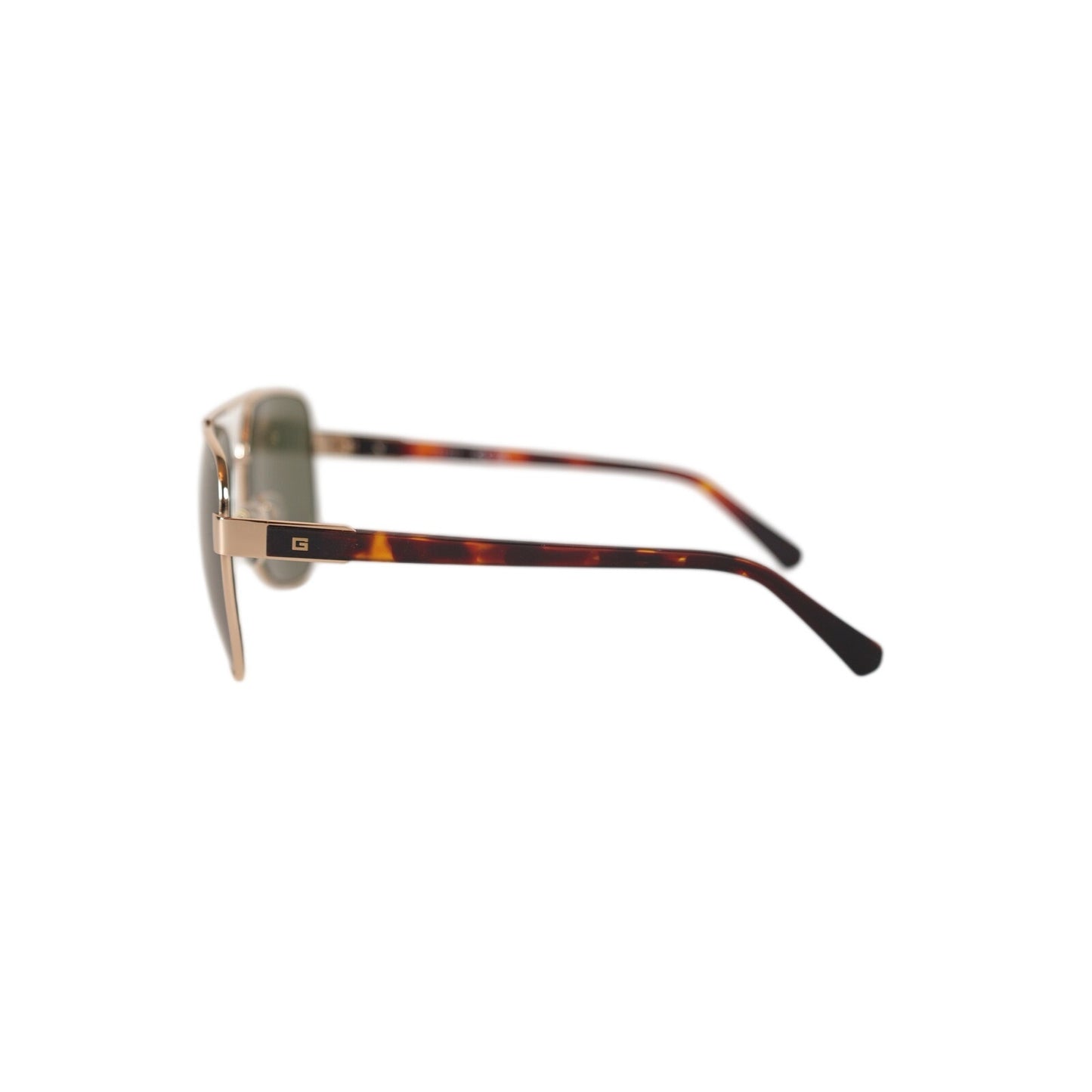 GUESS Metal Pilot Aviator Sunglasses – Gold / Green
