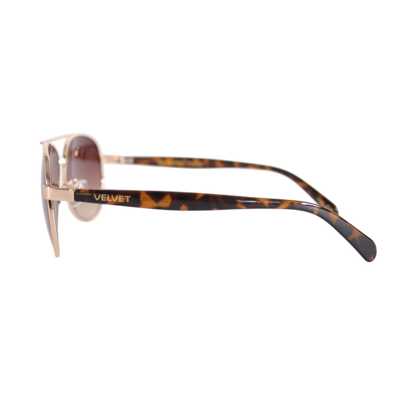Velvet Eyewear BONNIE Aviator Sunglasses - Gold-Tortoise / Brown Gradient