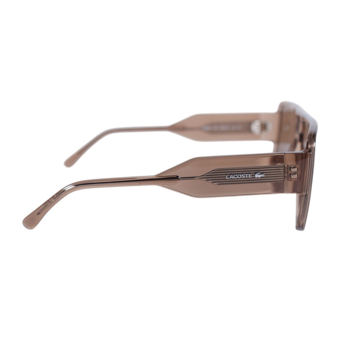 Lacoste Oversized Square Navigator Sunglasses - Light Brown / Brown
