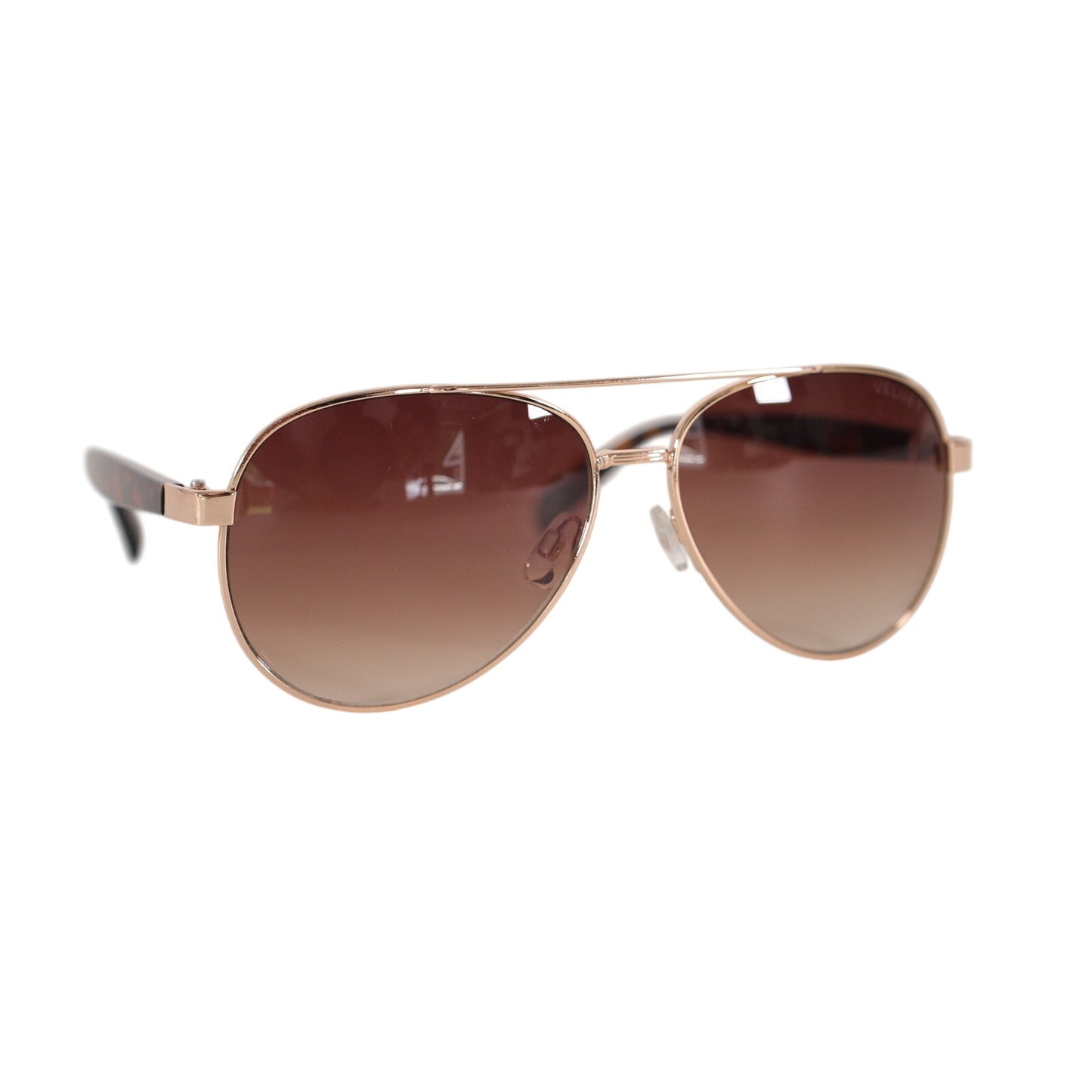 Velvet Eyewear BONNIE Aviator Sunglasses - Gold-Tortoise / Brown Gradient