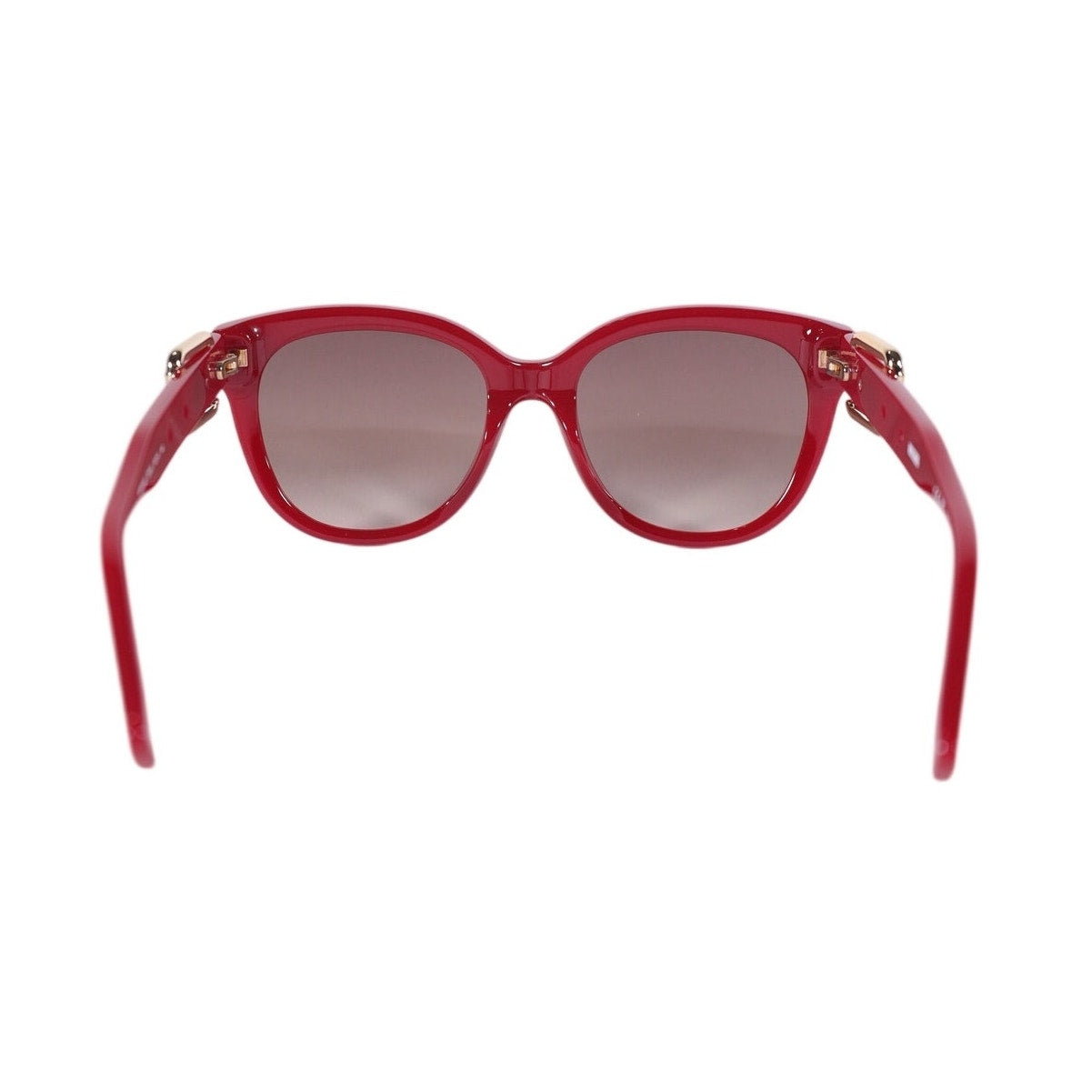 Moschino Cat Eye Sunglasses w/ Gold Buckle Accent Arms – Red / Brown Gradient