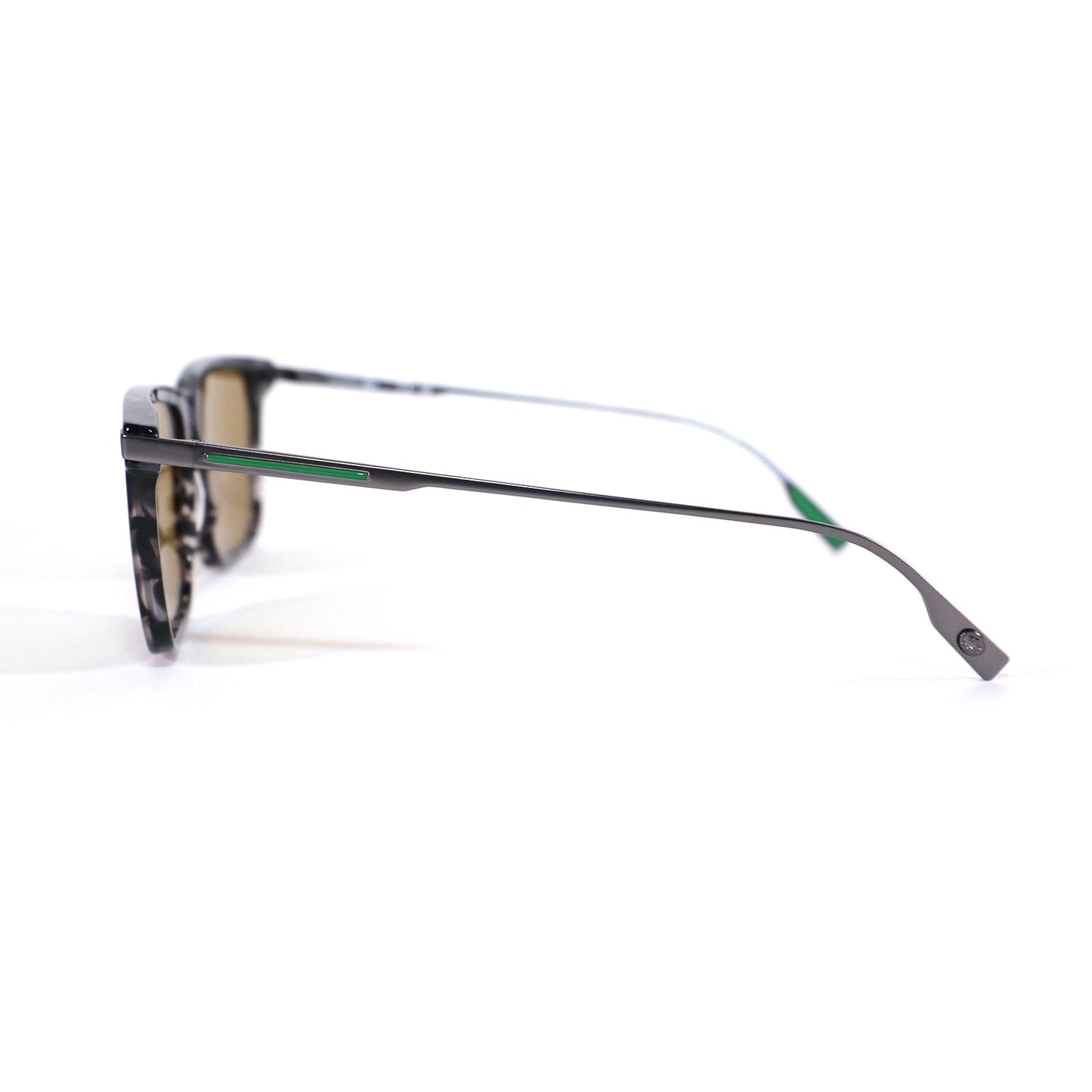 Lacoste Square Men’s Sunglasses – Grey Havana / Green-Gold