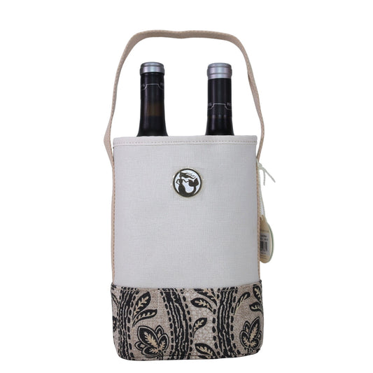 Spartina 449 Double Wine Caddy - Black + White - Bellinger