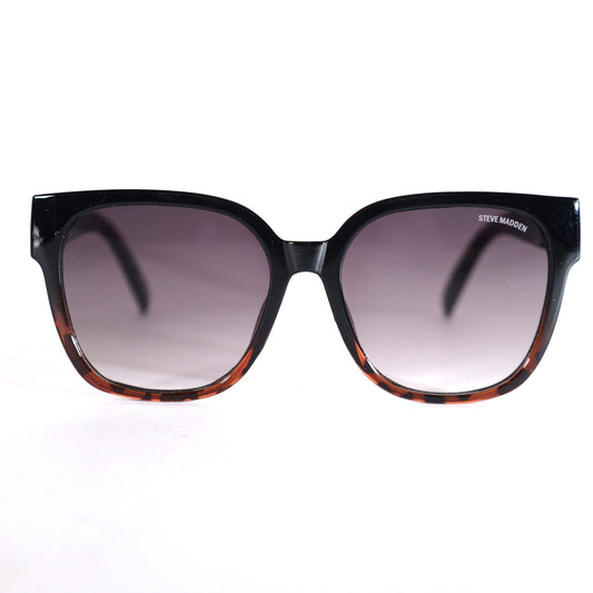 Steve Madden SAYRA Square Sunglasses - Black Tortoise / Smoke Gradient