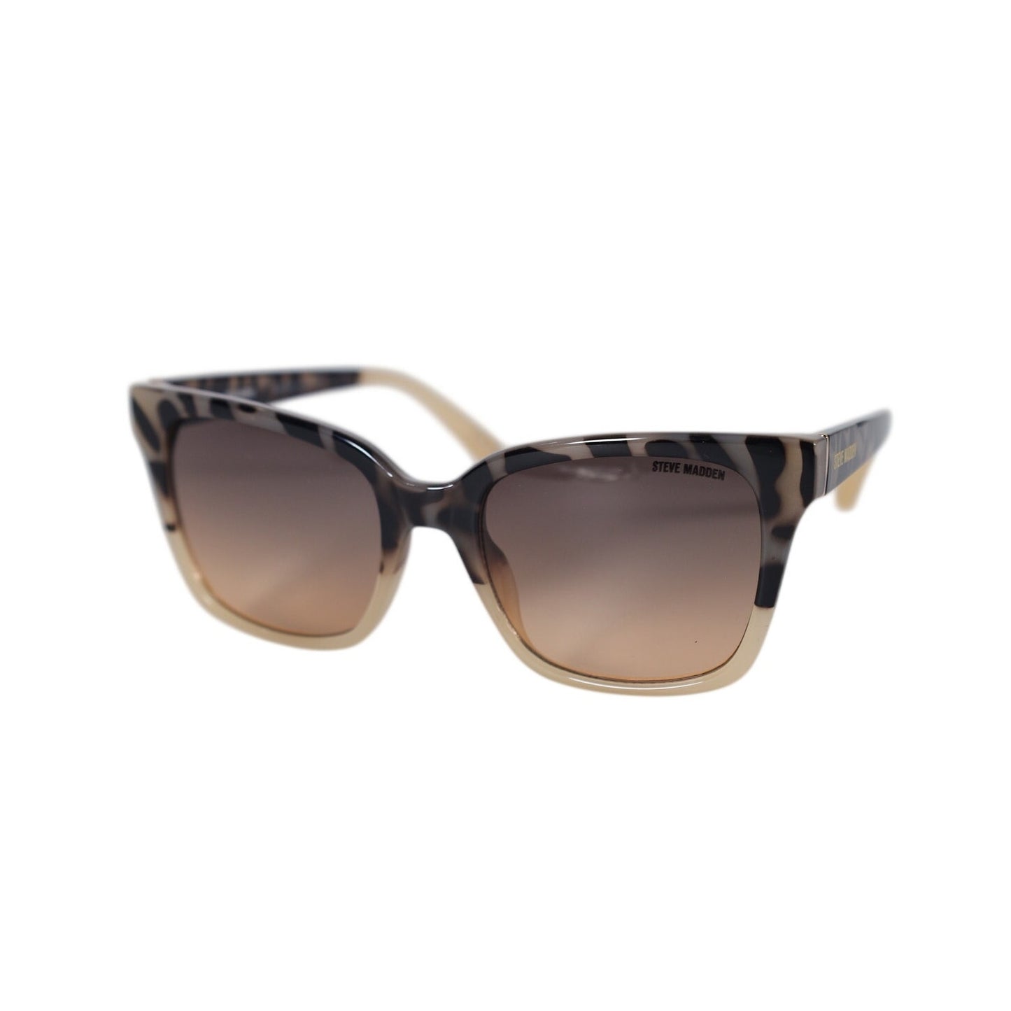 Steve Madden DELEGRO Square Women’s Sunglasses–Beige Leopard / Brown–NWT