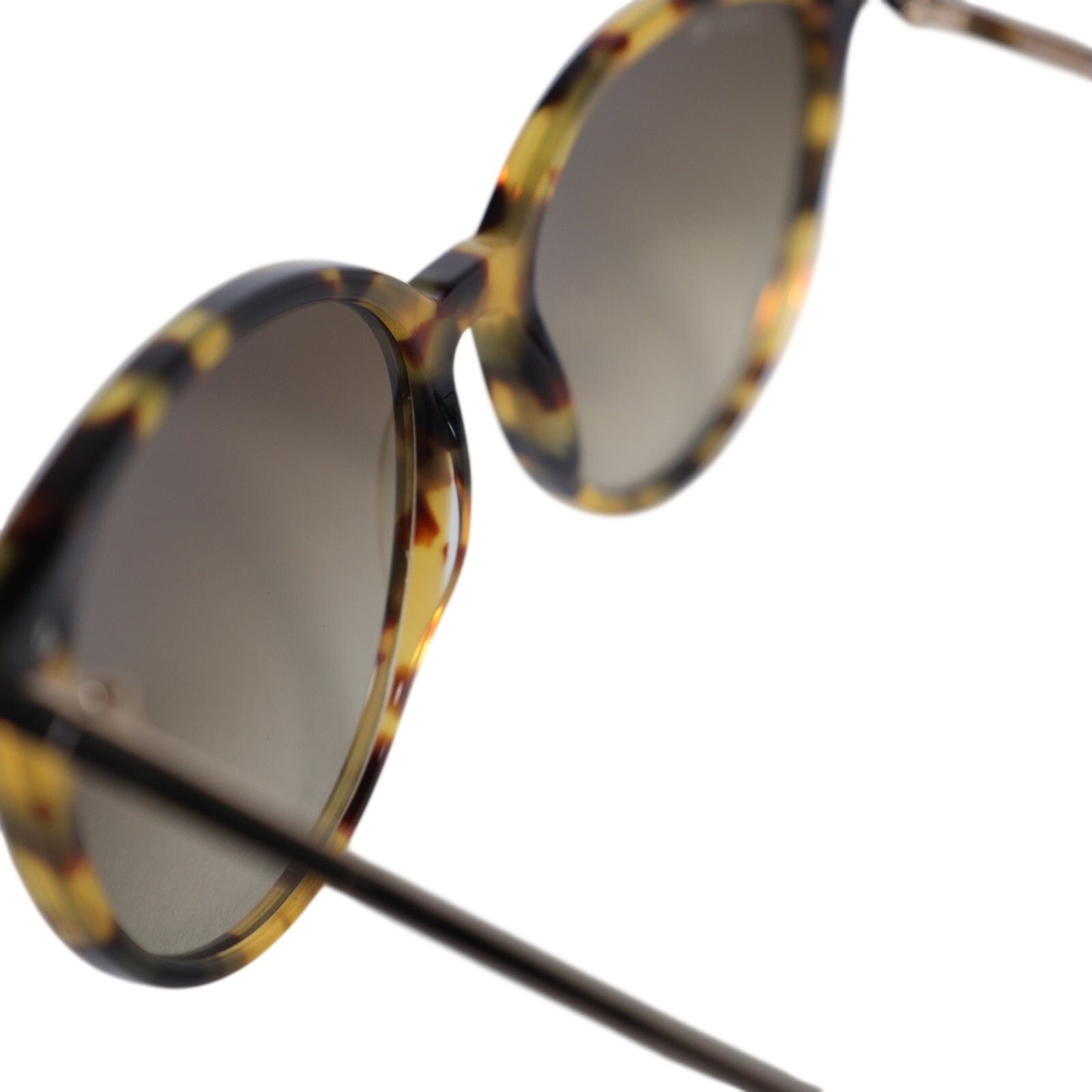 Lacoste Round Oval Oversized Women's Sunglasses - Yellow Havana / Brown