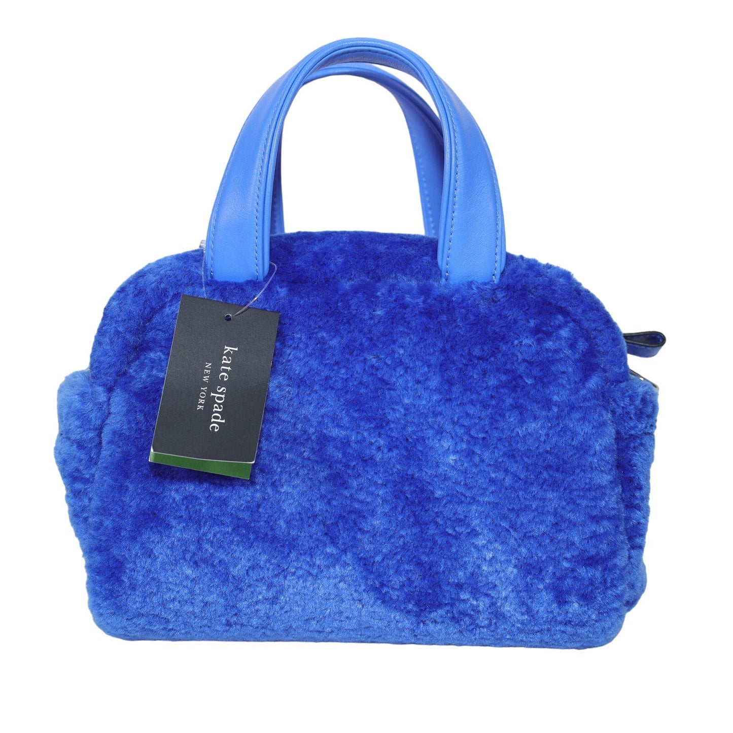 Kate Spade Apres Chic Faux Shearling Crossbody Satchel Bag - Fluorite Blue