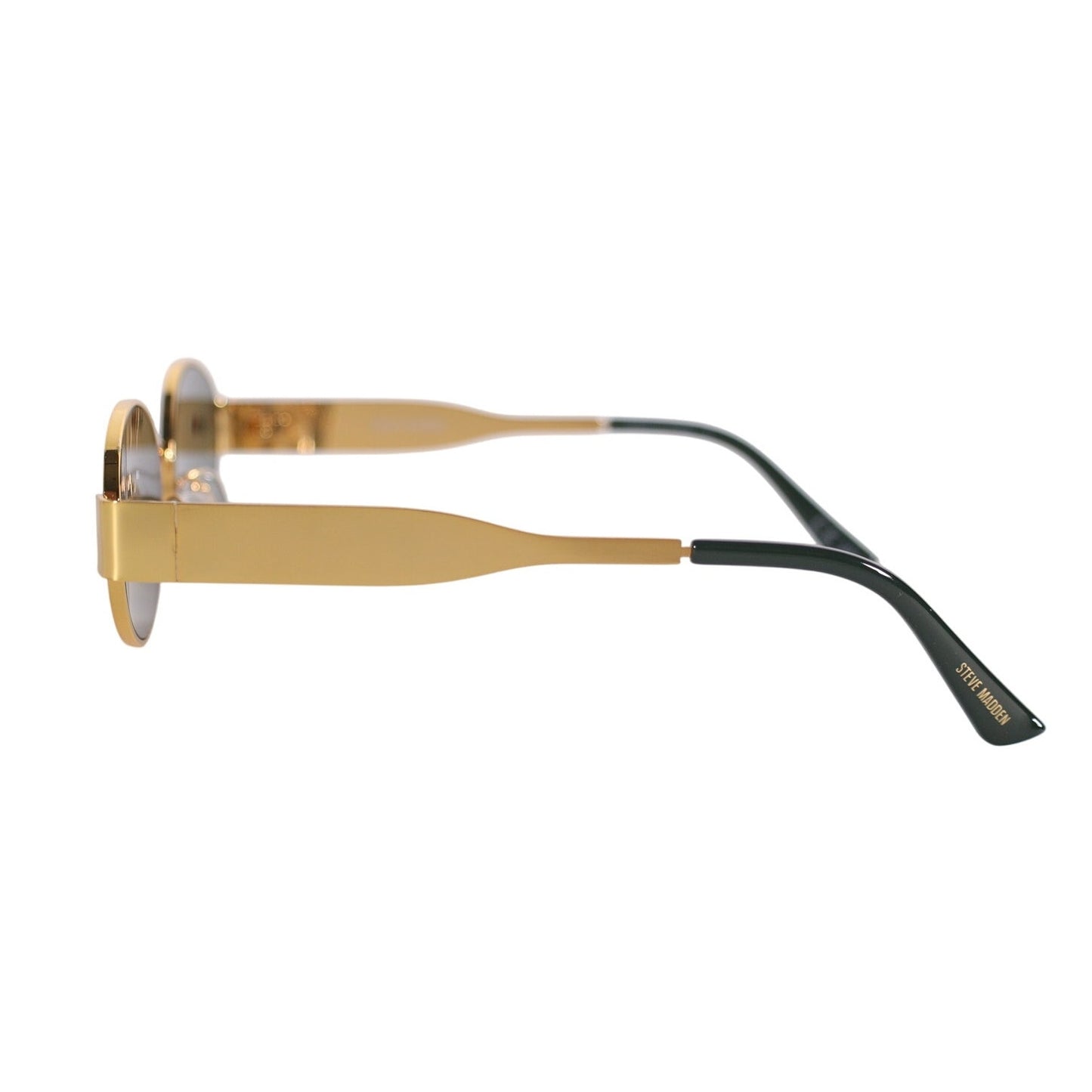Steve Madden MYSTIE Narrow Oval Sunglasses - Gold / Green