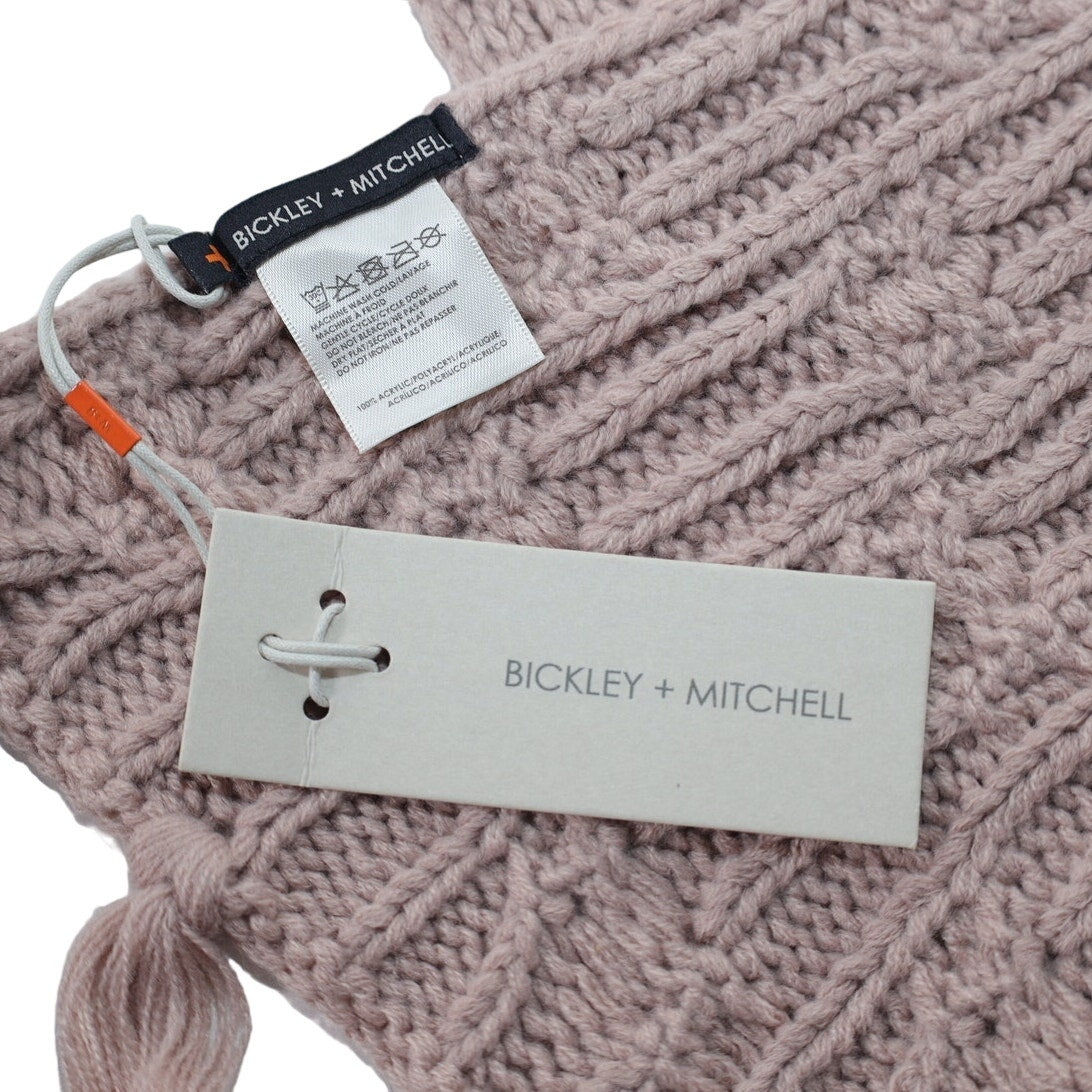 Bickley + Mitchell Amsterdam Knit Fringe Scarf - Dusty Rose - NWT