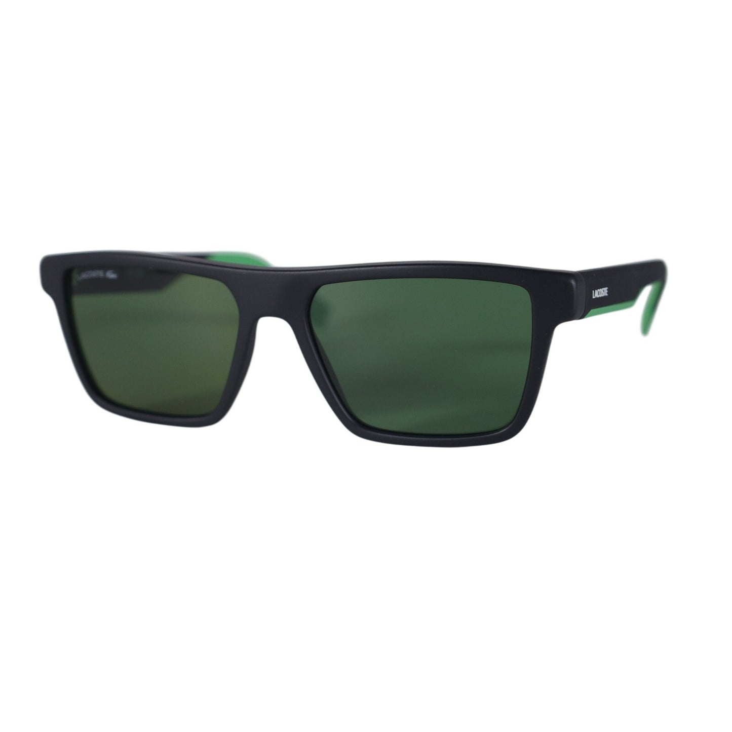 Lacoste Rectangle Mens Sunglasses - Matte Black / Green