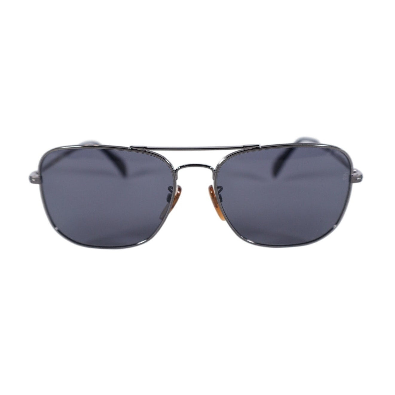 David Beckham Square Aviator Polarized Men's Sunglasses–Dark Ruthenium/Gray