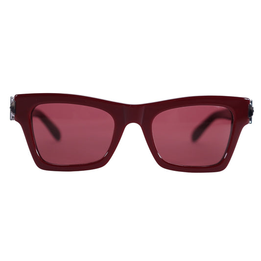 Salvatore Ferragamo Rectangle Sunglasses - Burgundy / Red