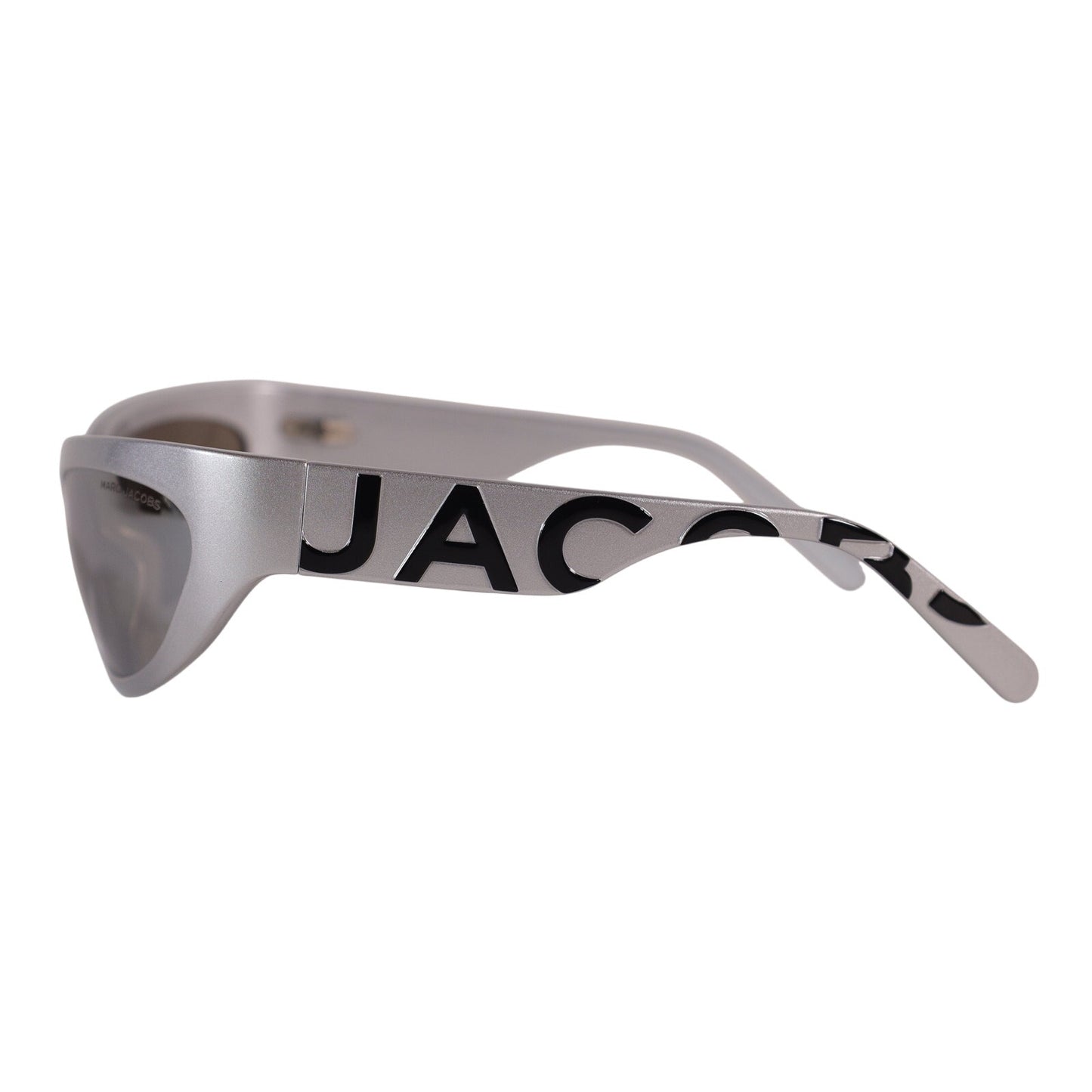 Marc Jacobs Narrow Wraparound Sunglasses - Silver / Silver Mirrored