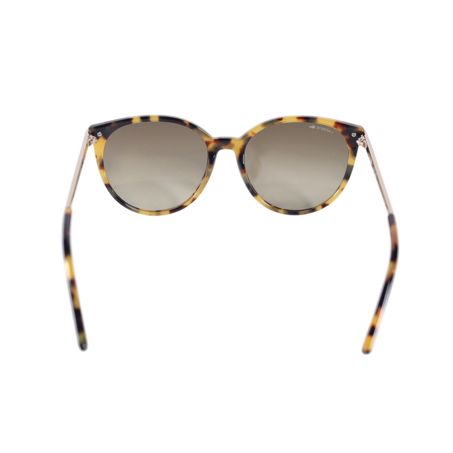 Lacoste Round Oval Oversized Women's Sunglasses - Yellow Havana / Brown