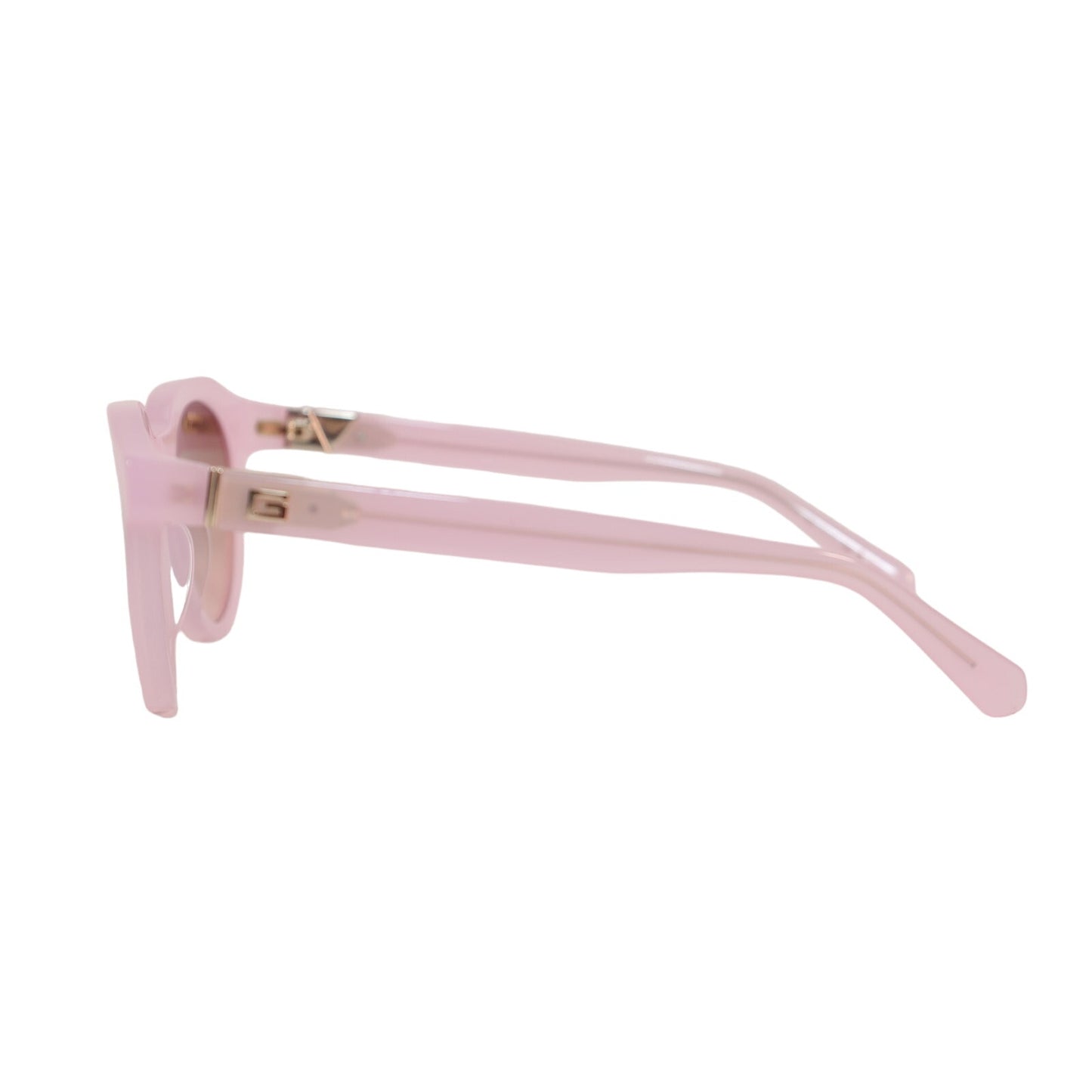 Guess Round Womens Sunglasses - Frosted Light Pink/Bordeaux Pink Mirror