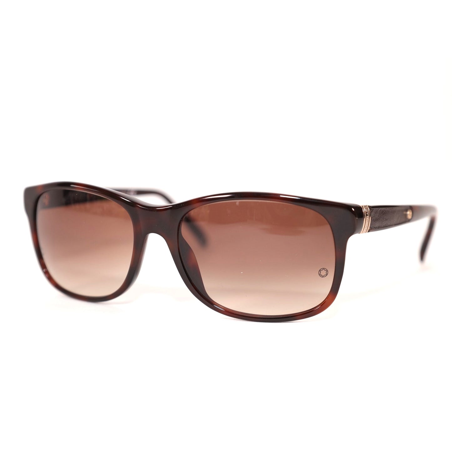 Montblanc Rectangle Sunglasses - Dark Brown Havana / Brown Gradient