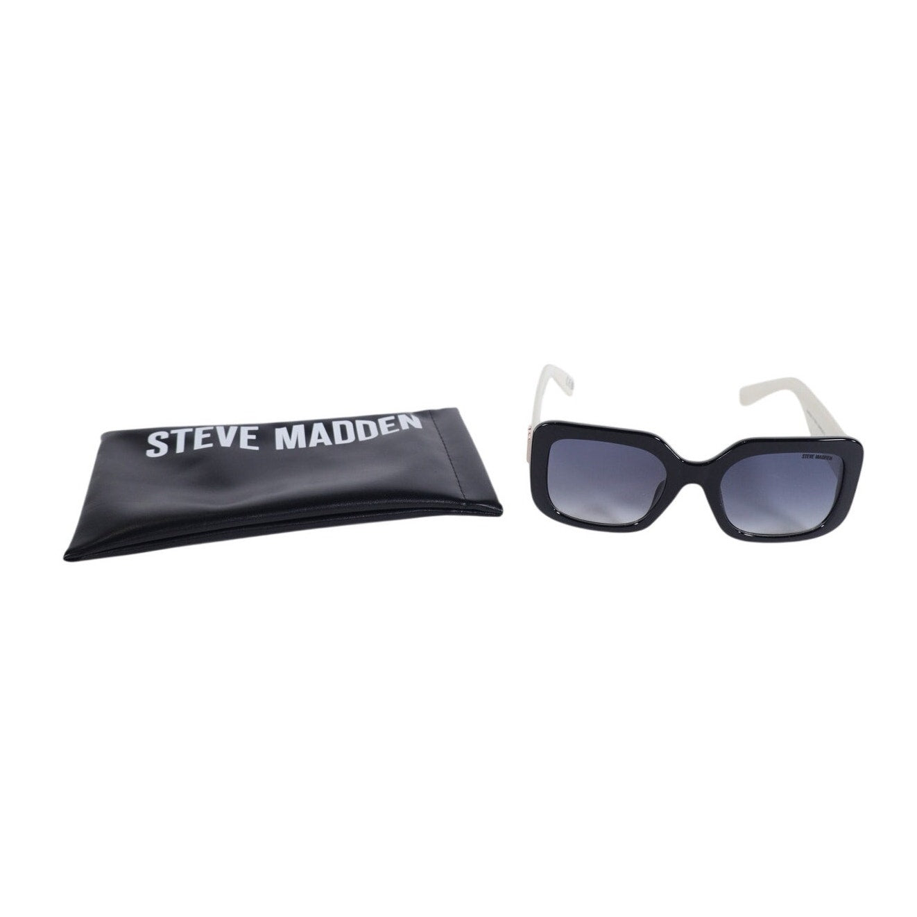 Steve Madden MARGIA Oversized Square Sunglasses - Black / White