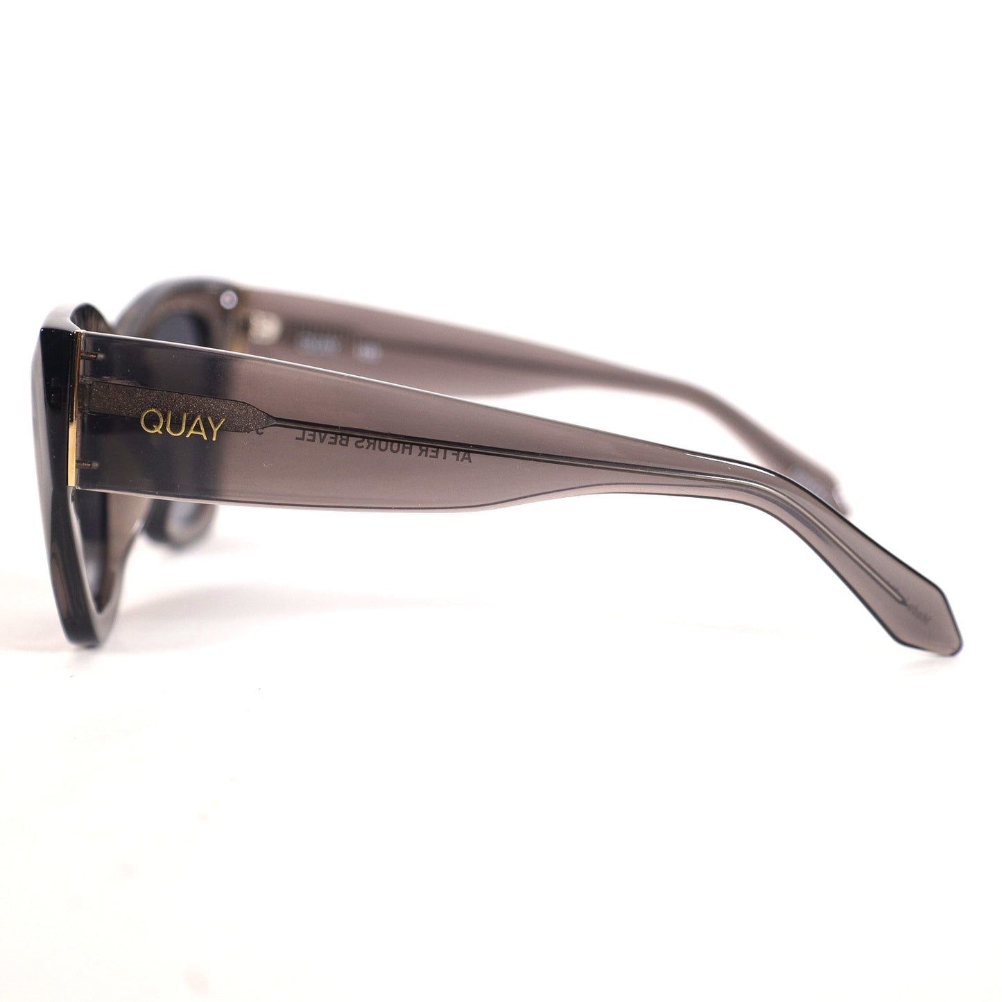 Quay Australia AFTER HOURS Bevel Sunglasses - Crystal Black / Smoke RX