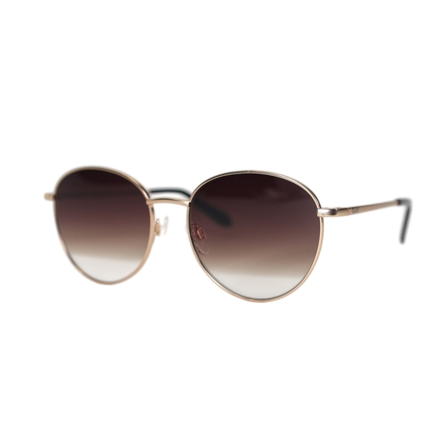 Quay Australia LOOP ME IN Round Oversized Sunglasses – Gold / Brown Fade