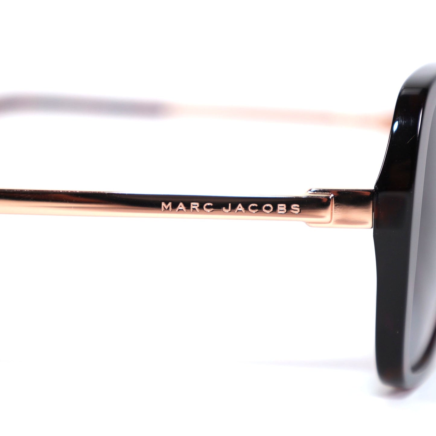 Marc Jacobs Womens Oval Butterfly Sunglasses-Black Brown Tortoise/Dark Grey