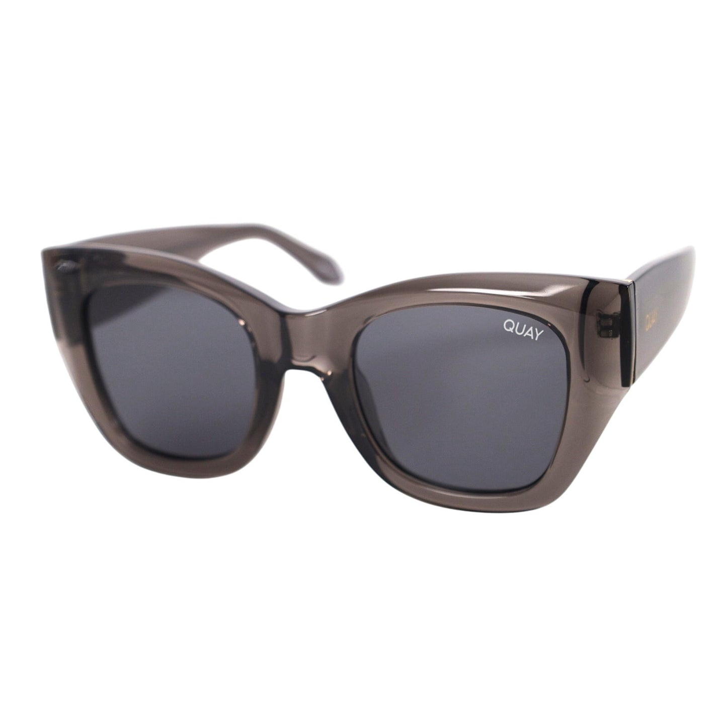 Quay Australia AFTER HOURS Bevel Sunglasses - Crystal Black / Smoke RX