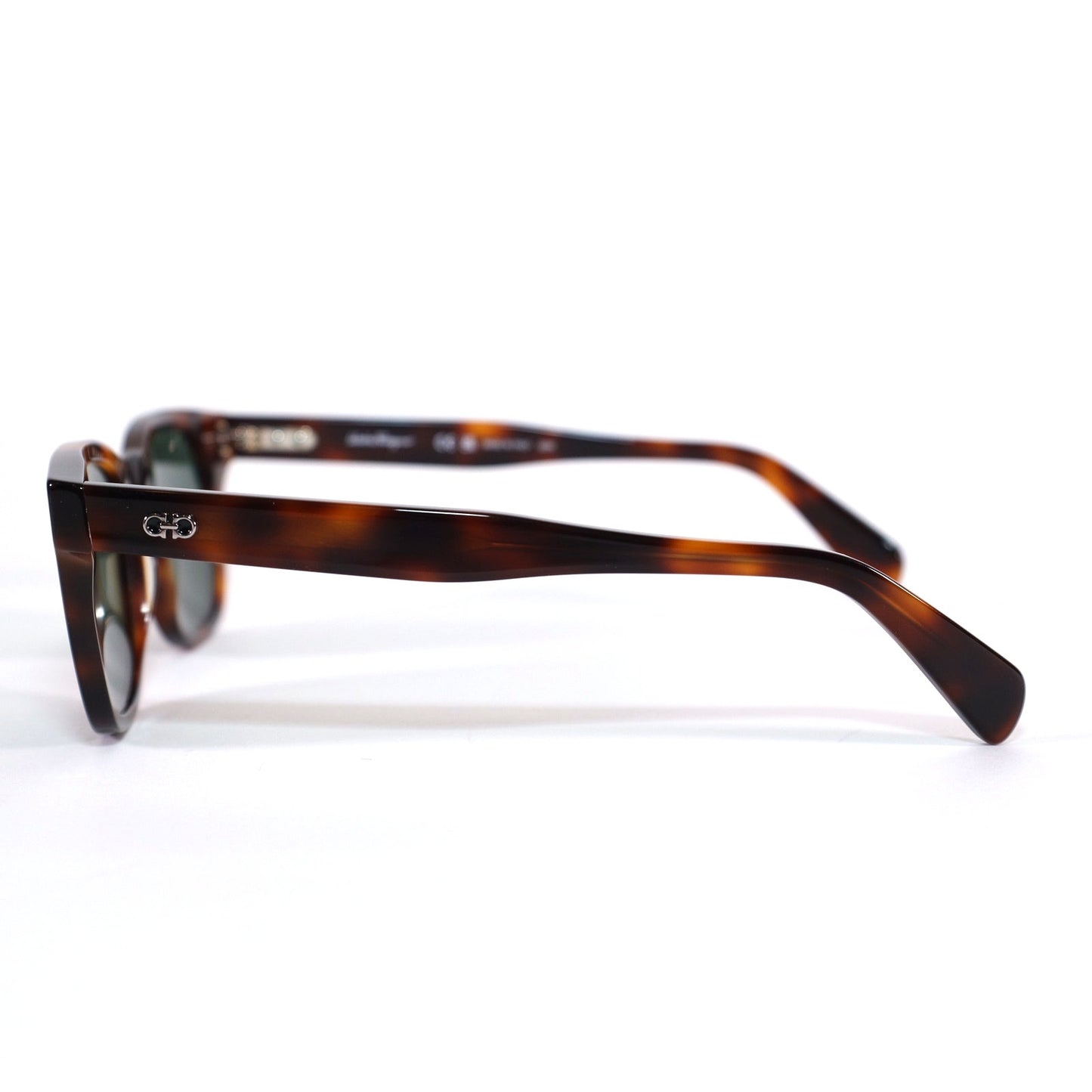 Ferragamo Rounded Square Mens Sunglasses - Tortoise/Green