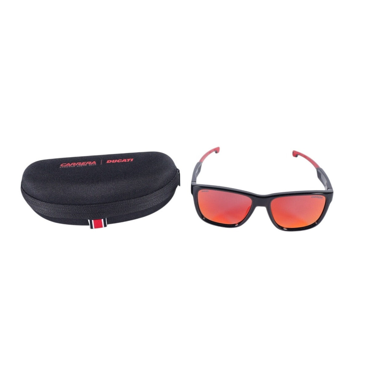 Carrera x Ducati Square Lightweight Sunglasses - Black Frame/Red Mirrored