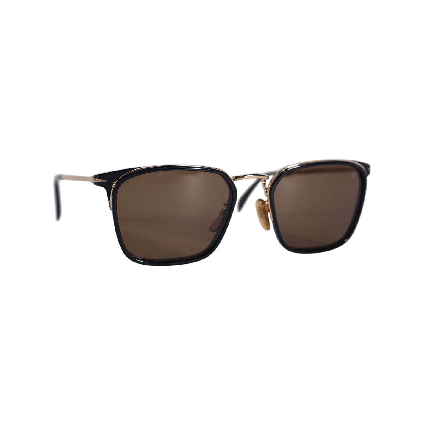 David Beckham Lightweight Square Sunglasses- Black Gold / Brown