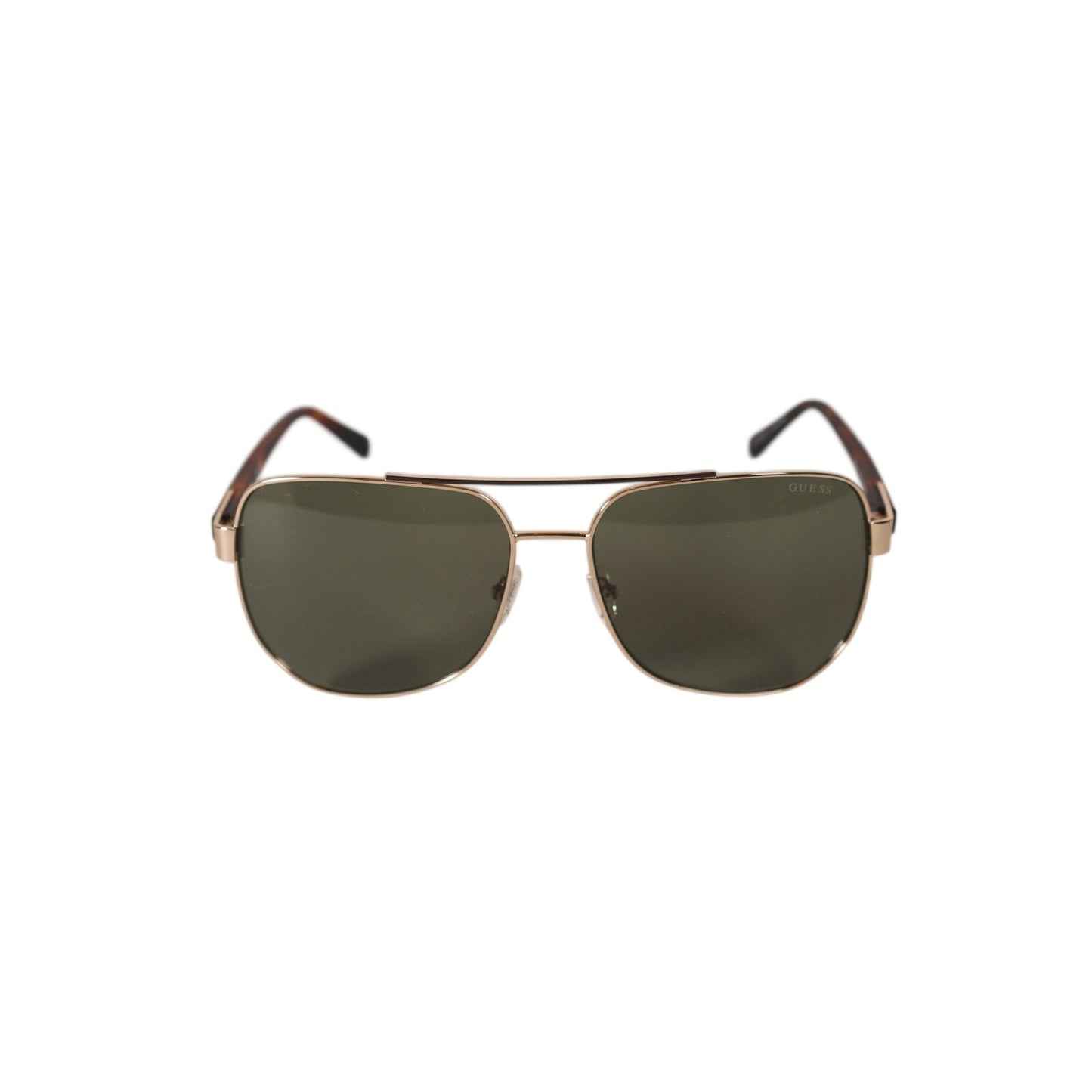 GUESS Metal Pilot Aviator Sunglasses – Gold / Green