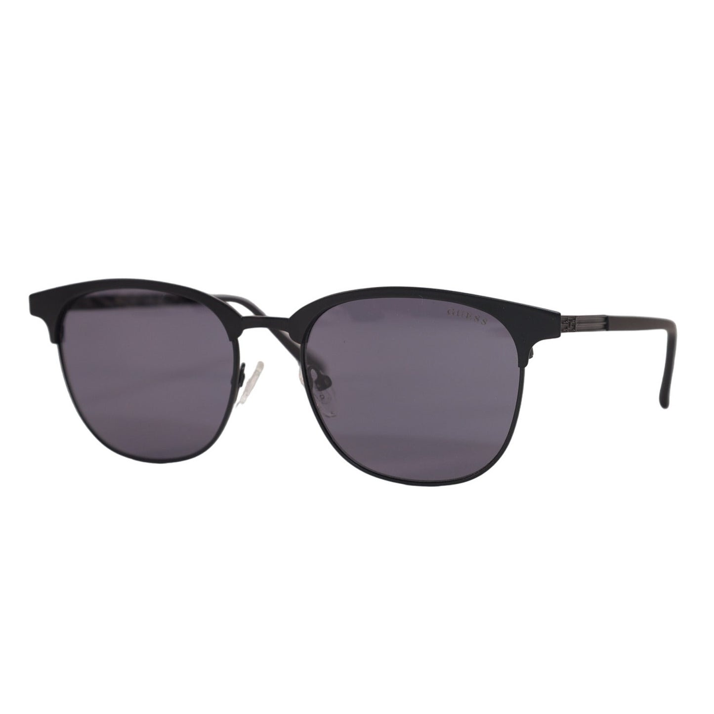 Guess Mens Round Metal Sunglasses - Matte Black / Dark Grey