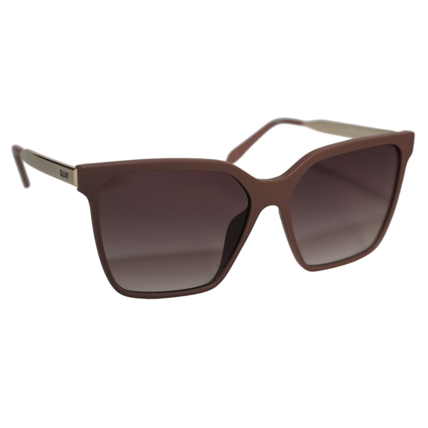 Quay Australia LEVEL UP REMIXED Square Sunglasses - Matte Doe / Brown