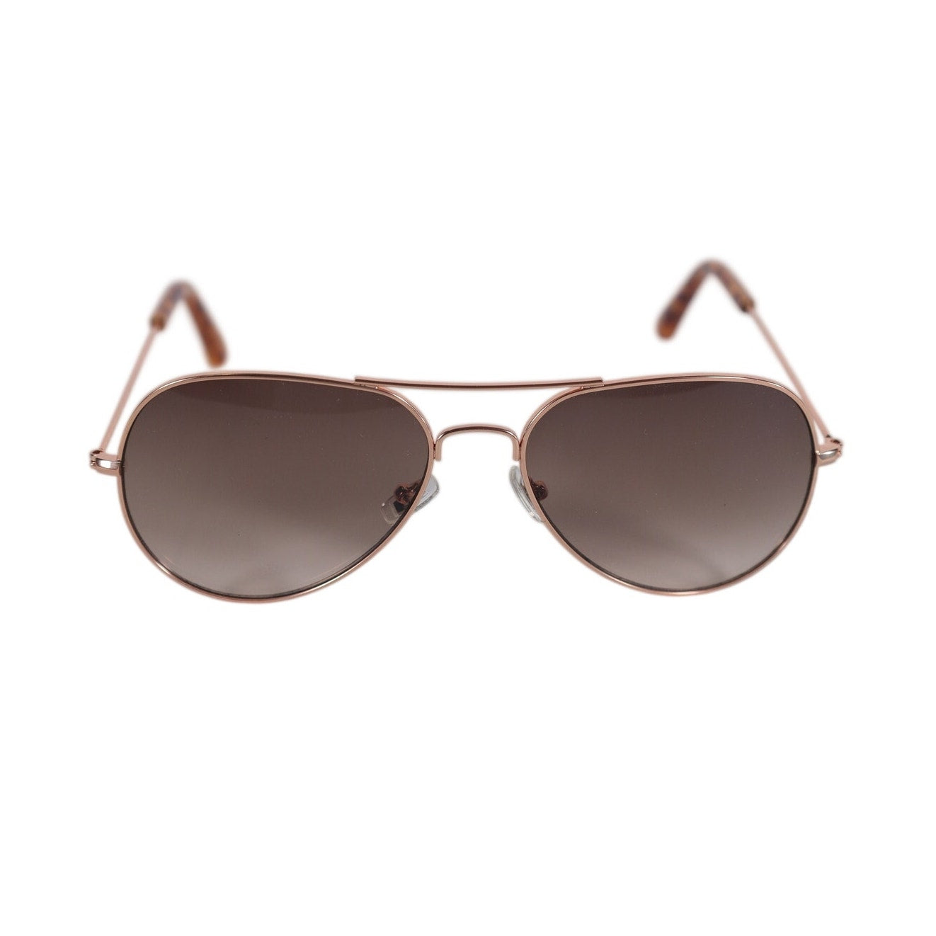 Fossil Classic Metal Aviator Sunglasses - Rose Gold / Gradient Brown