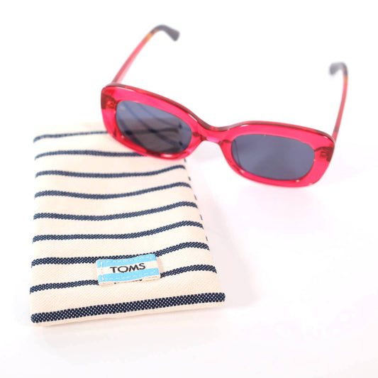 TOMS Jules Womens Sunglasses with Canvas Case - Red/Grey