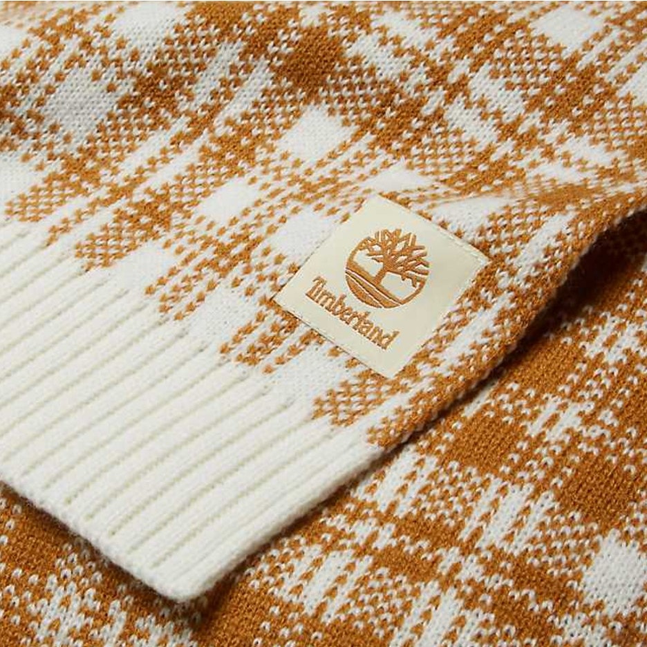 Timberland Buffalo Plaid Winter Scarf - Brown/Cream